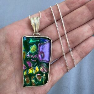 Colorful Glass Pendant Necklace